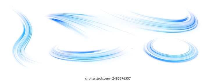 Light beam illustration, neon light strip, high speed motion background, on transparent background in PNG format. Sport car is made of polygons, lines and connected dots. Vector PNG.	