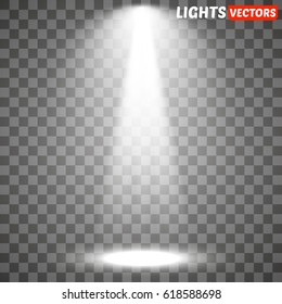 Light Beam Isolated On Transparent Background. Vector Illustration