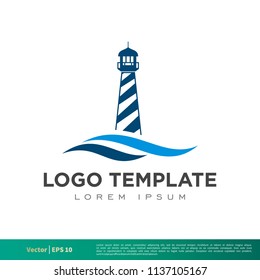 Light Beam, Lighthouse Icon Vector Logo Template