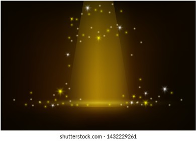 light beam, star and glitter vector background 