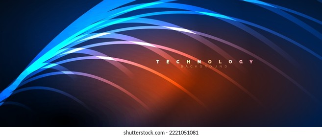 Light beams, neon lines abstract background. Vector Illustration For Wallpaper, Banner, Background, Card, Book Illustration, landing page