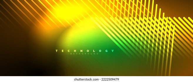 Light beams, neon lines abstract background. Vector Illustration For Wallpaper, Banner, Background, Card, Book Illustration, landing page