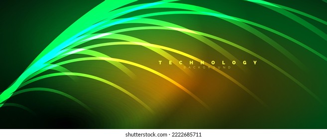 Light beams, neon lines abstract background. Vector Illustration For Wallpaper, Banner, Background, Card, Book Illustration, landing page