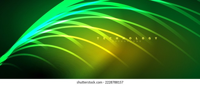 Vigas de luz, líneas de neón fondo abstracto. Ilustración vectorial para fondo de escritorio, pancarta, fondo, tarjeta, ilustración del libro, página de inicio