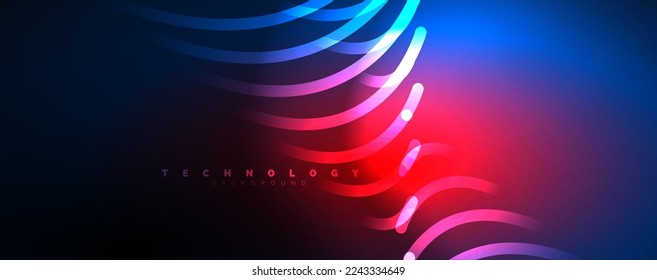 Light beams, neon lines abstract background. Vector Illustration For Wallpaper, Banner, Background, Card, Book Illustration, landing page