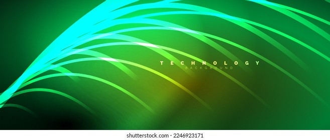 Light beams, neon lines abstract background. Vector Illustration For Wallpaper, Banner, Background, Card, Book Illustration, landing page
