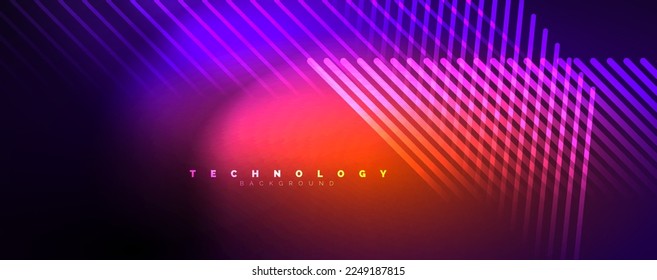 Light beams, neon lines abstract background. Vector Illustration For Wallpaper, Banner, Background, Card, Book Illustration, landing page