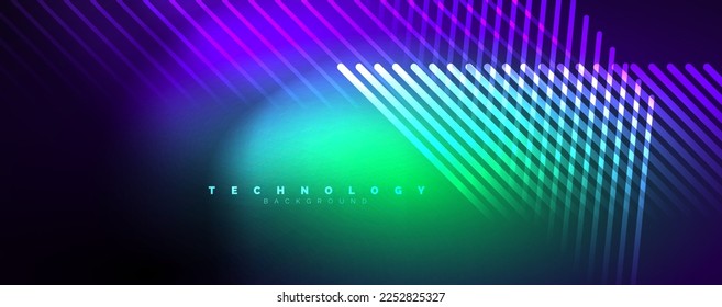 Light beams, neon lines abstract background. Vector Illustration For Wallpaper, Banner, Background, Card, Book Illustration, landing page