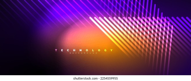 Light beams, neon lines abstract background. Vector Illustration For Wallpaper, Banner, Background, Card, Book Illustration, landing page