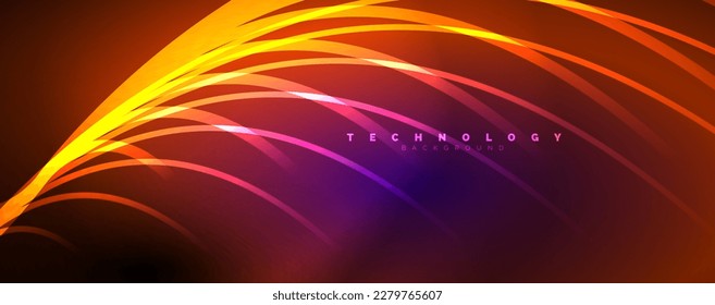 Vigas de luz, líneas de neón fondo abstracto. Ilustración vectorial para fondo de escritorio, pancarta, fondo, tarjeta, ilustración del libro, página de inicio