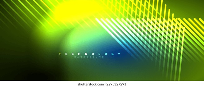 Light beams, neon lines abstract background. Vector Illustration For Wallpaper, Banner, Background, Card, Book Illustration, landing page