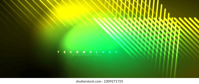 Light beams, neon lines abstract background. Vector Illustration For Wallpaper, Banner, Background, Card, Book Illustration, landing page