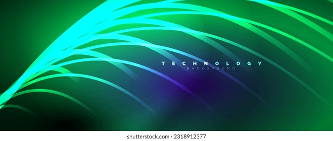 Vigas de luz, líneas de neón fondo abstracto. Ilustración vectorial para fondo de escritorio, pancarta, fondo, tarjeta, ilustración del libro, página de inicio