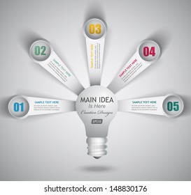 light beams with paper number for the presentation of ideas