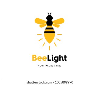 Light Bee Concept Logo Energy Symbol Vector