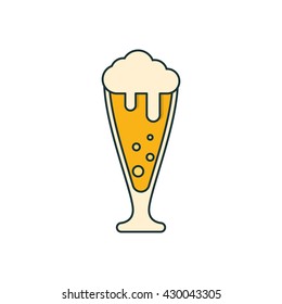 Light beer icon. Lager beer icon. Vector beer. Beer logo. Glass with beer isolated on background. Pint of beer