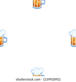 Light beer mug seamless pattern cartoon vector seamless pattern
