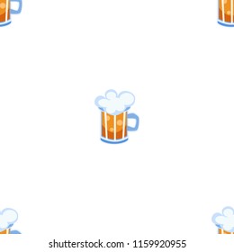 Light beer mug seamless pattern cartoon vector seamless pattern