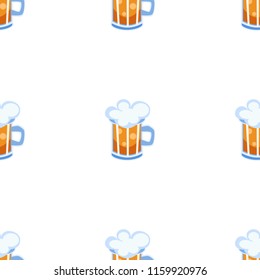 Light beer mug seamless pattern cartoon vector seamless pattern