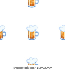 Light beer mug seamless pattern cartoon vector seamless pattern