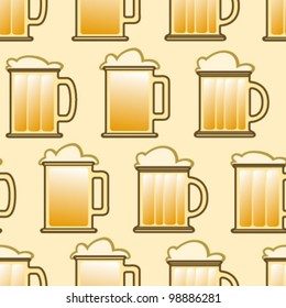 light beer mug seamless pattern