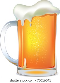 Light Beer Mug. Vector Illustration Made With Mesh
