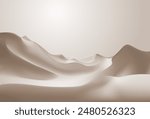 Light Beige Background, Abstract geometric background with liquid shapes. Golden mountains, deserts, sand dunes or wave gold rich flow luxury elegant stand display platform product cosmetics. Vector