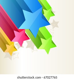 Fondo beige claro con estrellas abstractas de árbol-dimensionales