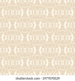 Light beige background pattern with decorative ornament, wallpaper. Seamless pattern, texture. Vector art