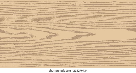 Light beige color wood texture background in horizontal format. Realistic plank with annual years circles. Natural pattern swatch template in flat style. Vector illustration design elements in 8 eps