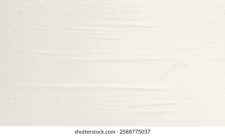 Light Beige crumpled rice paper texture. Washi eggshell background with grains, speckles, stencils, flecks. Ecru recycled handmade craft material backdrop, vector illustration.