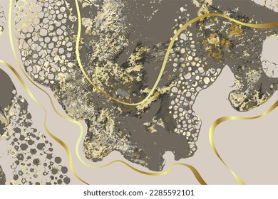 Fondo del vector de mármol amarillo claro y dorado