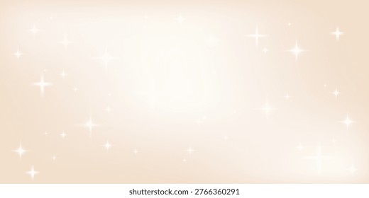 Light beige gradient background silk fabric. Creamy shimmer texture with pearl caramel color for elegant abstract wedding backdrop. Horizontal cover with starry pattern. Pale beige gradation vector.
