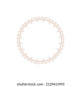 Patrón circular de color beige claro sobre fondo blanco. Diseño de plantilla de tarjeta. Marco vectorial decorativo.