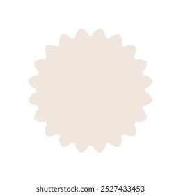 Light beige ornamental round pattern on white background. Card template design. Vector illustration.