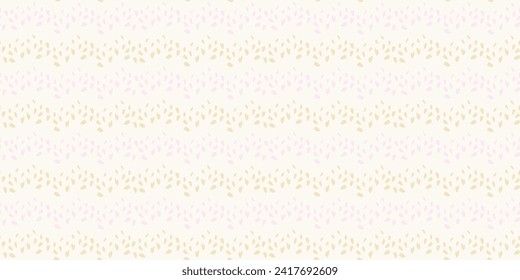 Light beige seamless pattern with striped zigzag in a dot. Pastel simple background with lines and texture dots, drops, spots. Vector hand drawn sketch shape printing. Design for fashion, textile