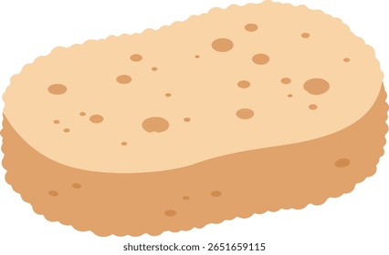 Una esponja de color beige claro, con agujeros redondos Pequeños, uniformemente espaciados.