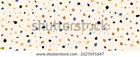 Light beige Terrazzo seamless pattern. Repeating granite stone texture. Color Italian mosaic surface design for paving, floor tile swatch, decoration. Venetian marble background concept. Vector