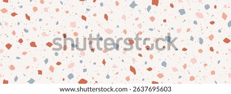 Light beige Terrazzo seamless pattern. Repeating granite stone texture. Colored Italian mosaic surface design for paving, floor tile swatch, decoration. Venetian marble background concept. Vector