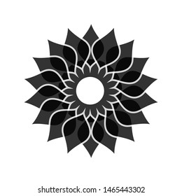 Light black abstract geometric flower logo template. Business abstract icon isolated on white. Use for logo, sign, symbol, web, label, icon. Vector illustration