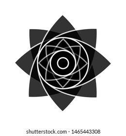 Light black abstract geometric flower logo template. Business abstract icon isolated on white. Use for logo, sign, symbol, web, label, icon. Vector illustration