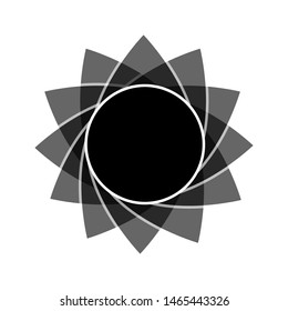 Light black abstract geometric flower logo template. Business abstract icon isolated on white. Use for logo, sign, symbol, web, label, icon. Vector illustration