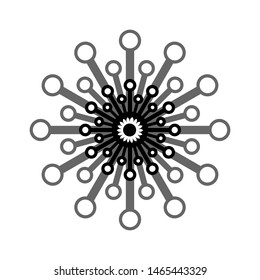 Light black abstract geometric flower logo template. Business abstract icon isolated on white. Use for logo, sign, symbol, web, label, icon. Vector illustration