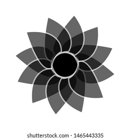 Light black abstract geometric flower logo template. Business abstract icon isolated on white. Use for logo, sign, symbol, web, label, icon. Vector illustration