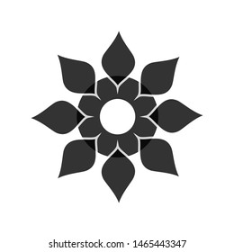 Light black abstract geometric flower logo template. Business abstract icon isolated on white. Use for logo, sign, symbol, web, label, icon. Vector illustration