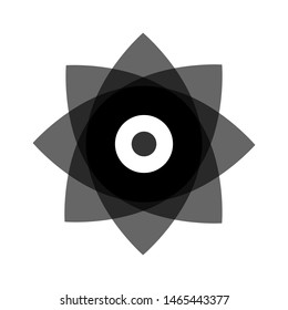Light black abstract geometric flower logo template. Business abstract icon isolated on white. Use for logo, sign, symbol, web, label, icon. Vector illustration