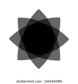 Light black abstract geometric flower logo template. Business abstract icon isolated on white. Use for logo, sign, symbol, web, label, icon. Vector illustration