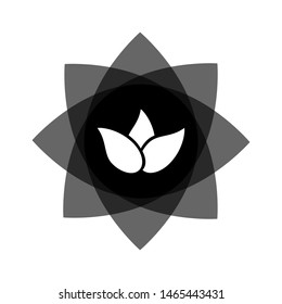 Light black abstract geometric flower logo template. Business abstract icon isolated on white. Use for logo, sign, symbol, web, label, icon. Vector illustration