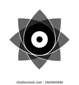 Light black abstract geometric flower logo template. Business abstract icon isolated on white. Use for logo, sign, symbol, web, label, icon. Vector illustration
