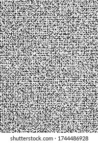 Light black coarse weave melange fabric texture. Square fragment, closeup top view. EPS10 vector.